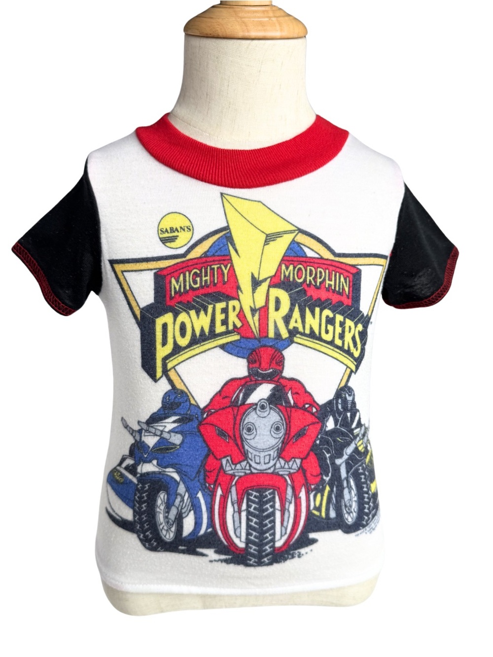 Vintage 1993 Mighty Morphin Power Rangers Rare Toddler Tee Red Black